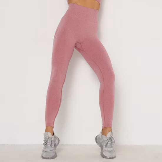Leggings de ioga para academia de ginástica sem costura de cintura alta para levantamento de bunda para mulheres