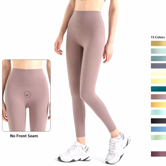Venda por atacado de fábrica 16 cores Essentials Athleisure Ropa Deporte Xadrez Polainas De Mujer Calças de treino de ioga para mulheres, leggings de treino de compressão Roupas de corrida