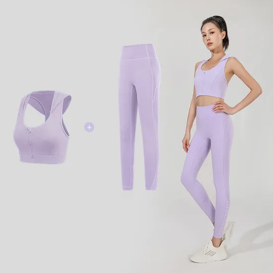 Ginásio Activewear Sport usa conjunto de ioga leggings femininos com capuz leggings esportivos conjunto de 2 peças de ioga